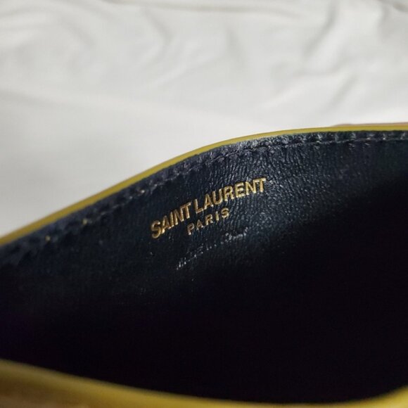 Auth Saint Laurent YSL Monogram Quilted Card Holder Yellow - Picture 4 of 7